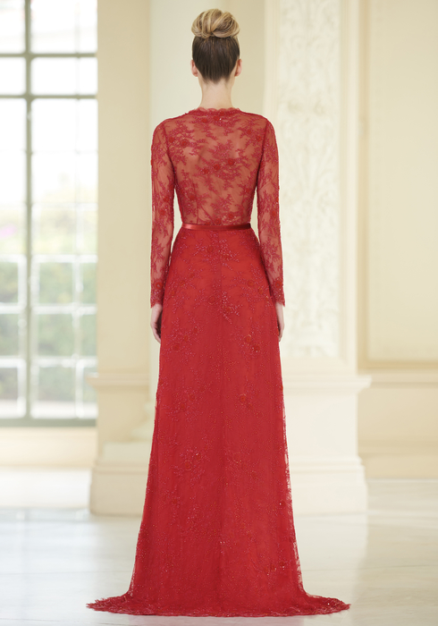 Embroidered French Lace gown2