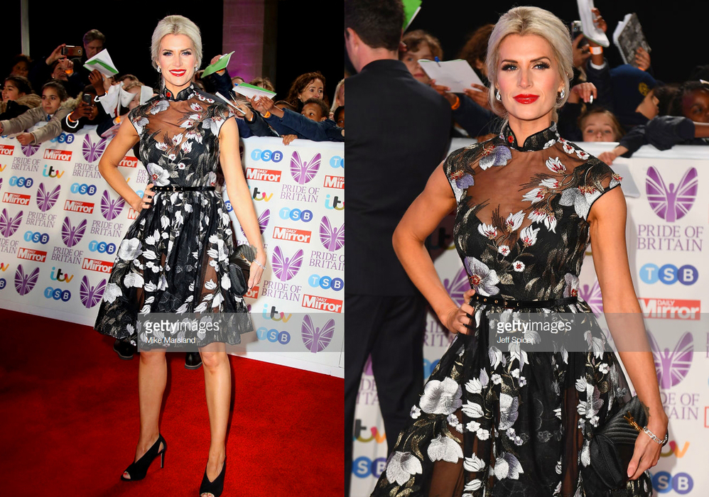 SARAH JAYNE DUNN DRESSED BY RAQUEL BALENCIA FOR PRIDE OF BRITAIN AWARDS 20182