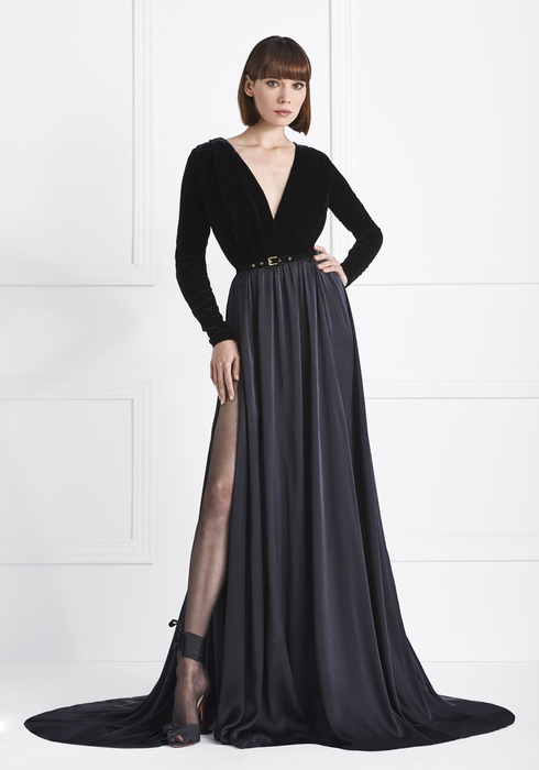 Velvet and Musseline Silk gown