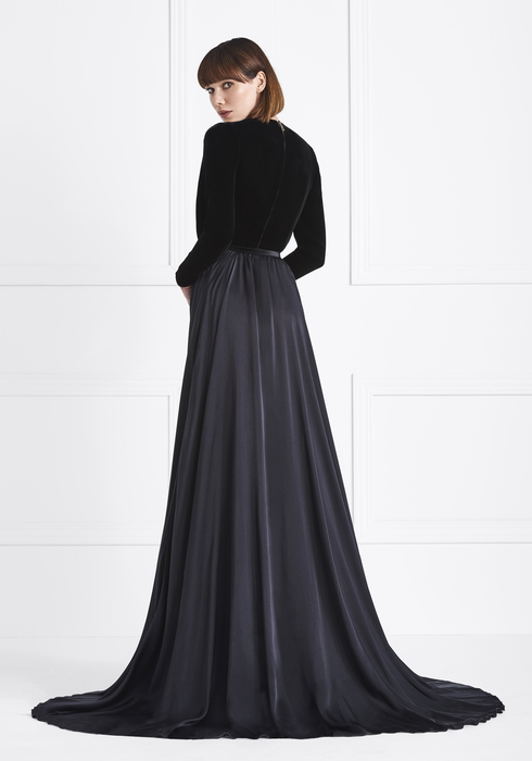 Velvet and Musseline Silk gown2